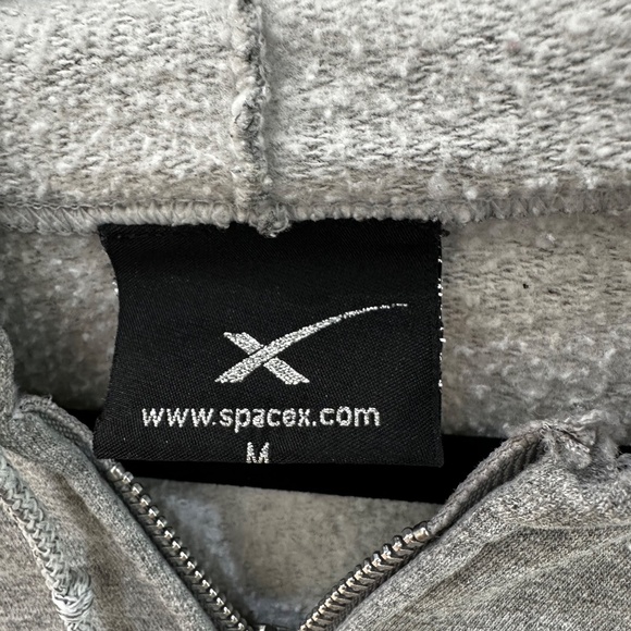 Space X Dragon Gray Zip Up Hoodie Size M - Picture 4 of 9